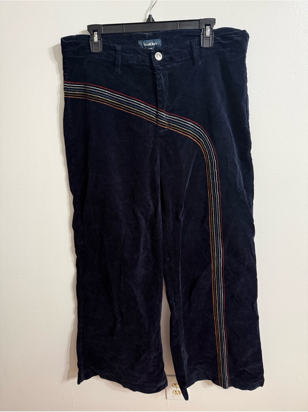 Modcloth Rainbow With Me Corduroy Pants Sz 20W Navy wide Leg
